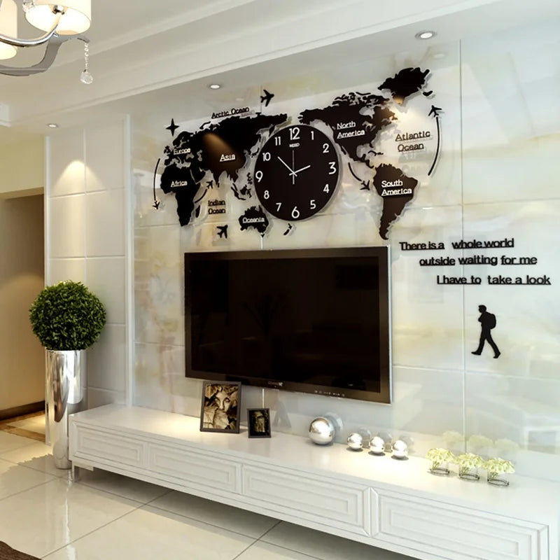 Unique Acrylic Wall Clock 3D DIY Large Wall Hanging Clock