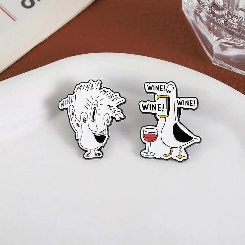 2-6pcs/set Cartoon Silly Goose Enamel Pins Trust Me I'm A Duckctor Animal Brooches Lapel Badge Funny Jewelry Gitfs For Friends