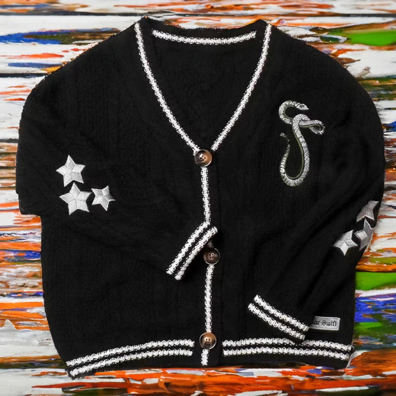 Evermore Cardigan Taylor Version Green Vine Embroidered Button Down Cable Knit Sweater Women Fall Winter Vintage Outfit