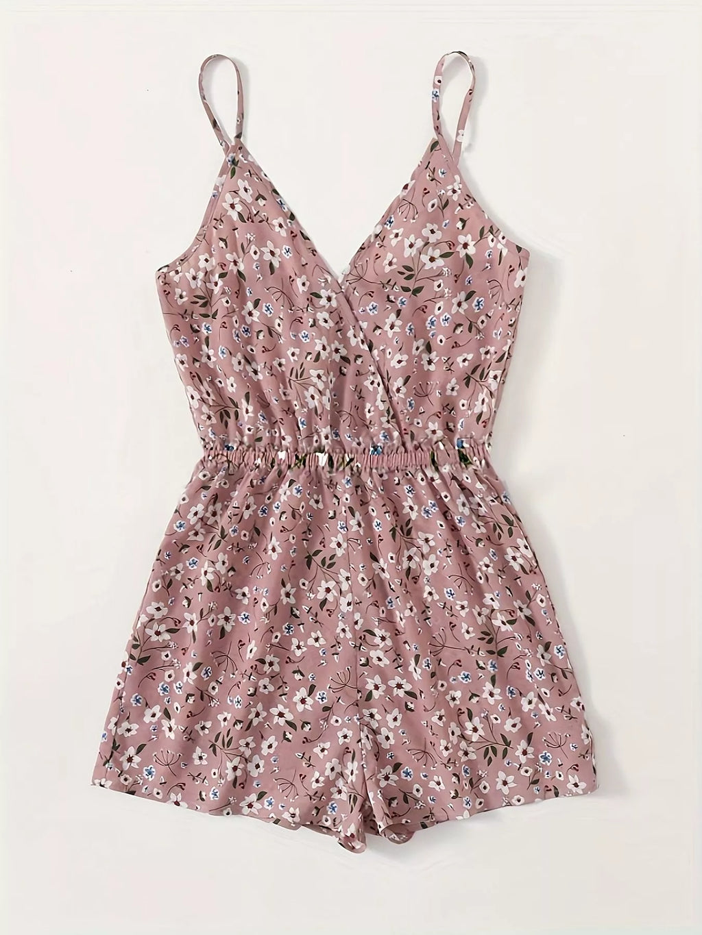 Floral Print Spaghetti Strap Romper - Elvaré Store
