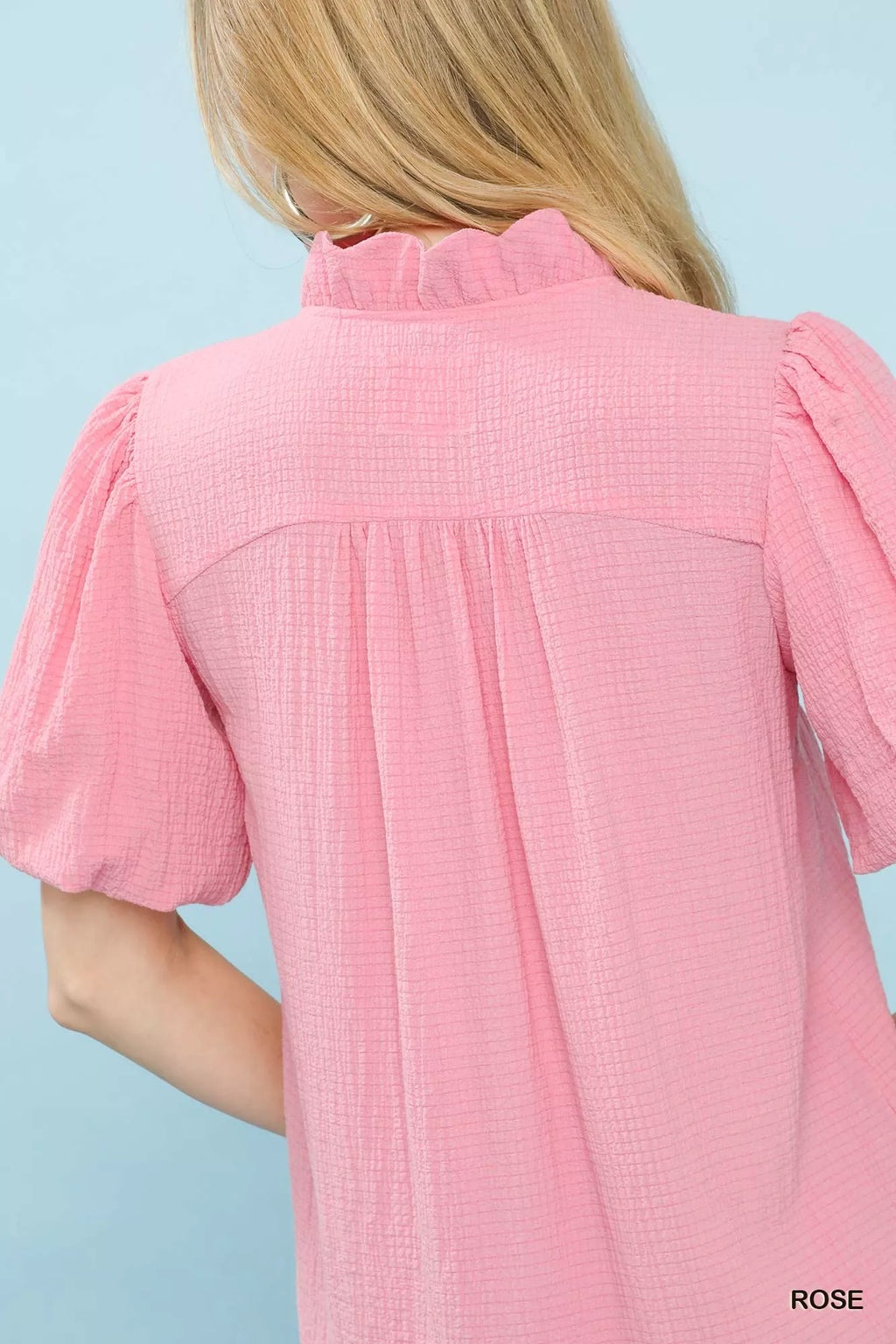 Umgee Seersucker Puff Sleeve Blouse - Elvaré Store