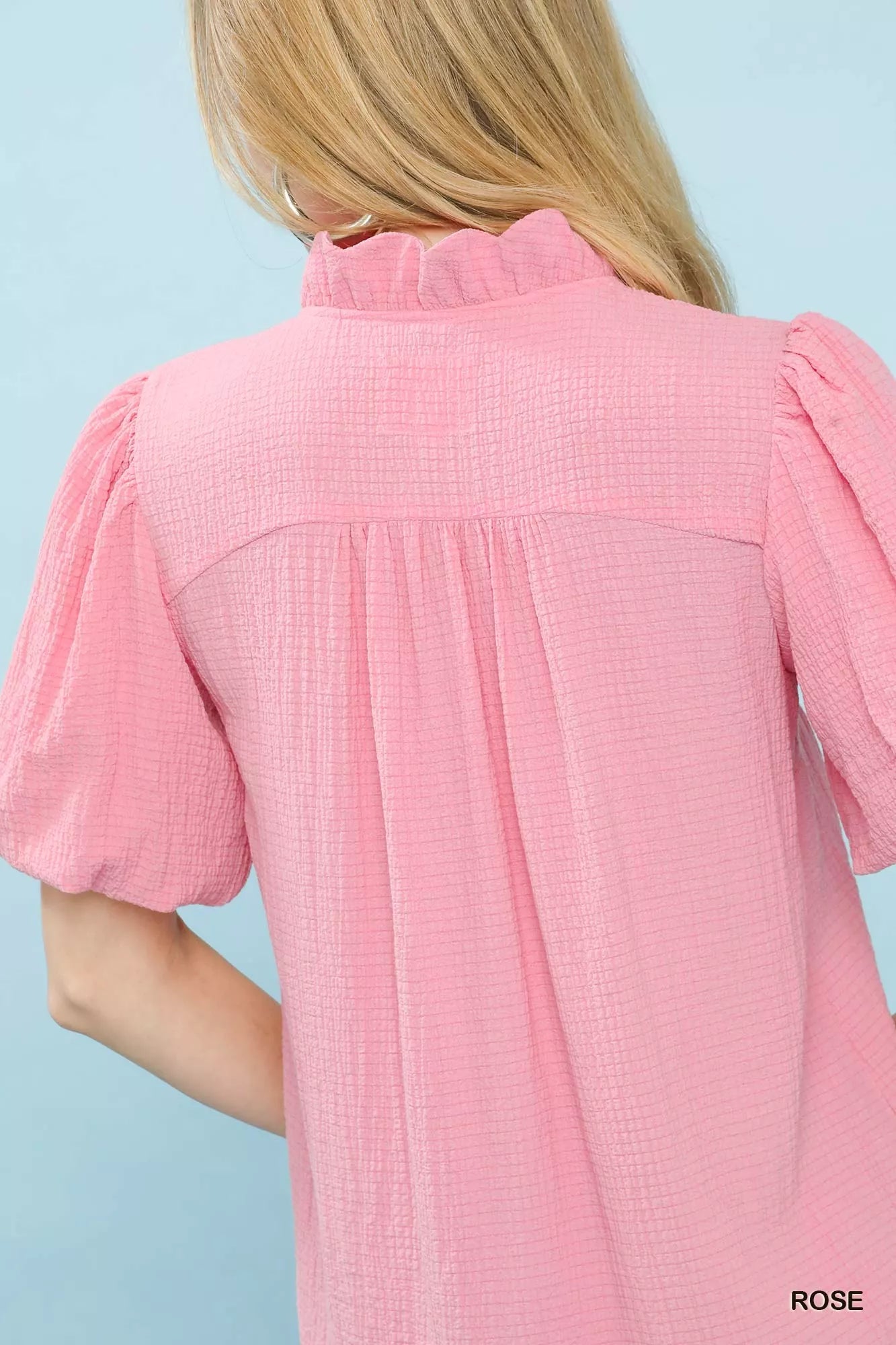 Umgee Seersucker Puff Sleeve Blouse - Elvaré Store
