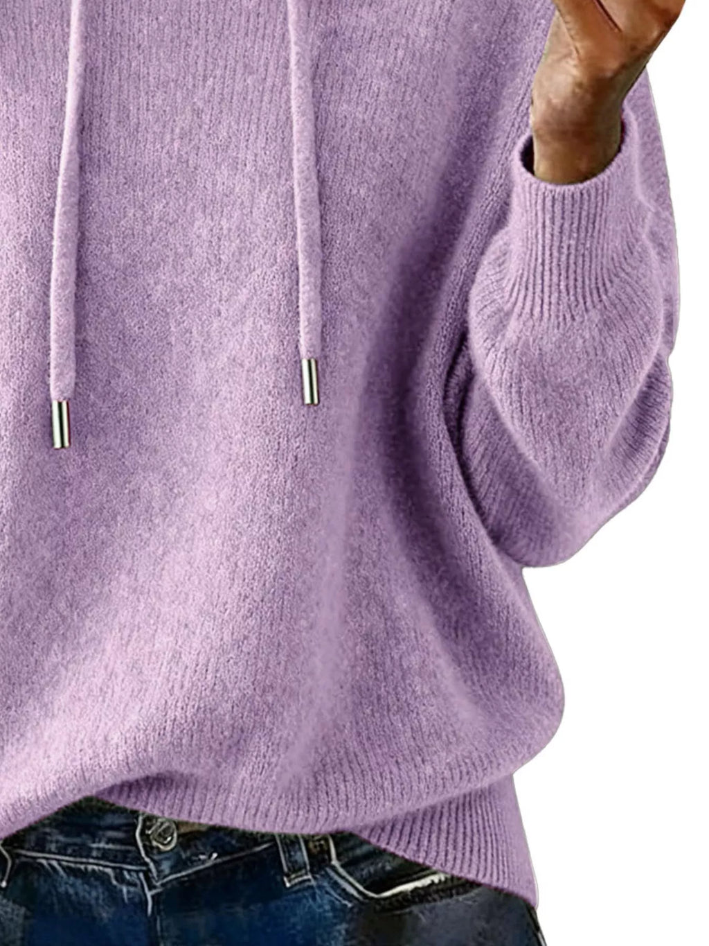 Drawstring Long Sleeve Hooded Sweater - Elvaré Store