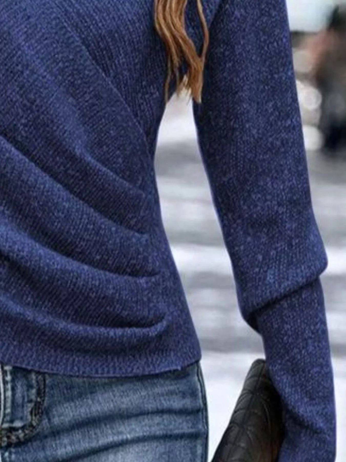 Surplice Long Sleeve Knit Top - Elvaré Store