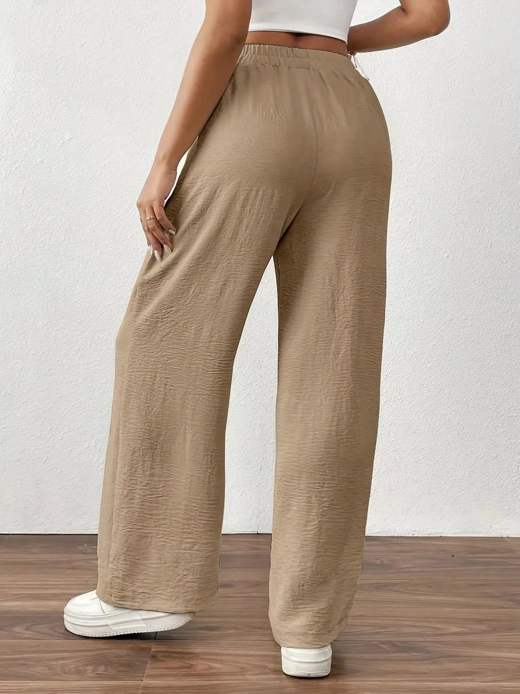 Casual Drawstring Wide Leg Pants - Elvaré Store