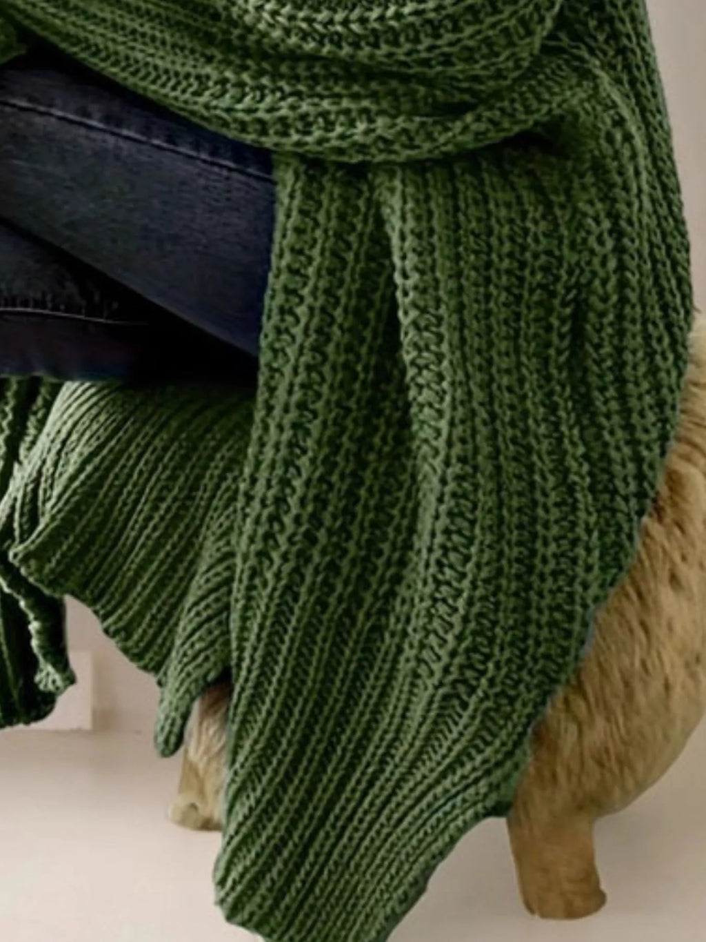 Chunky Knit Open Front Cardigan - Elvaré Store