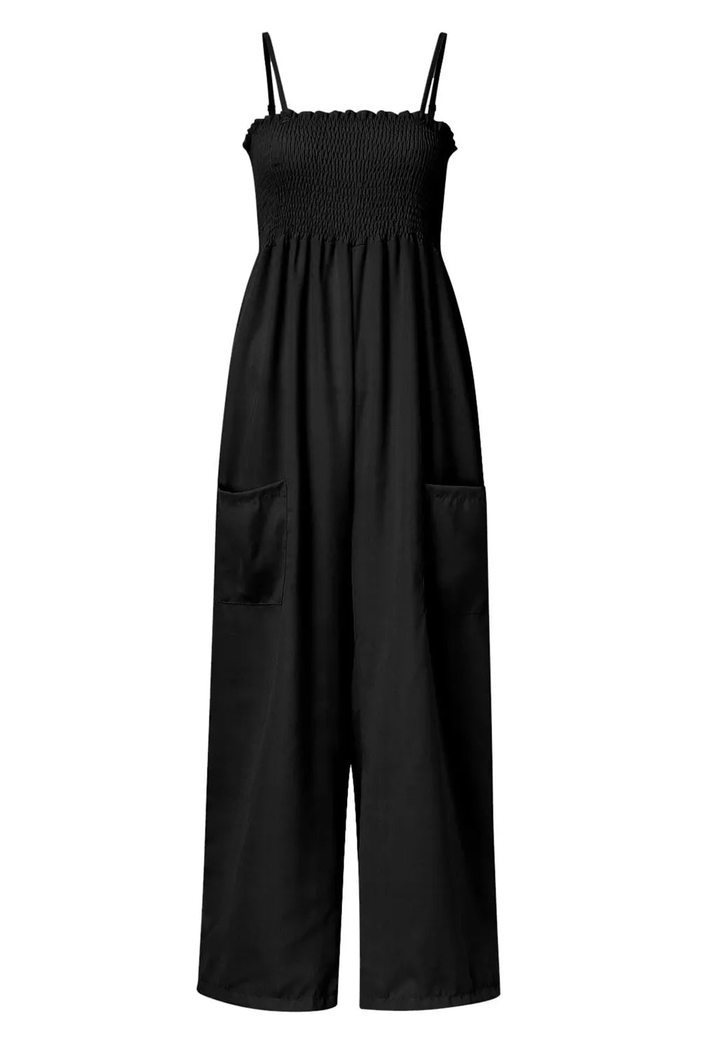 Smocked Spaghetti Strap Wide Leg Jumpsuit - Elvaré Store