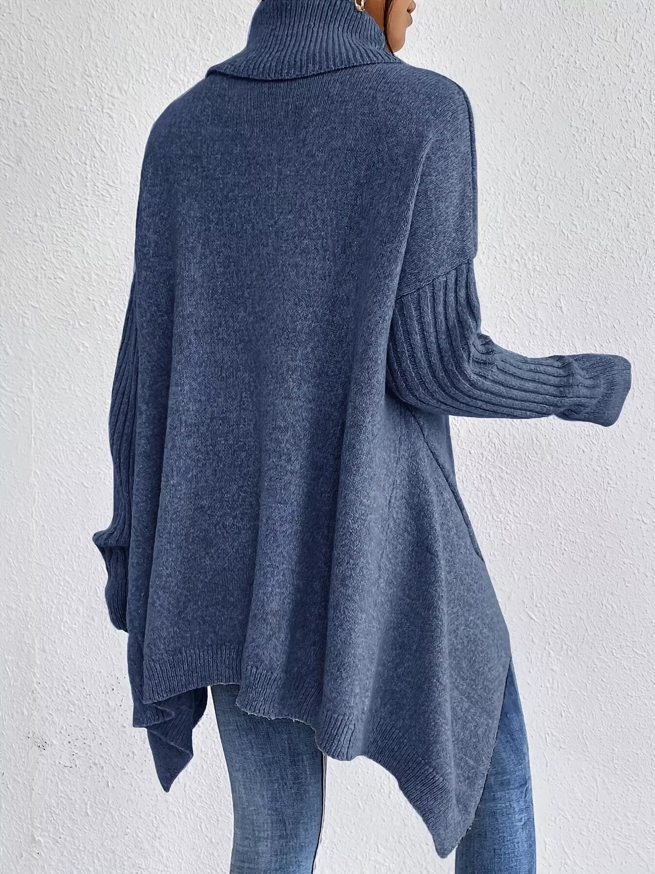 Turtleneck Dropped Shoulder Sweater - Elvaré Store
