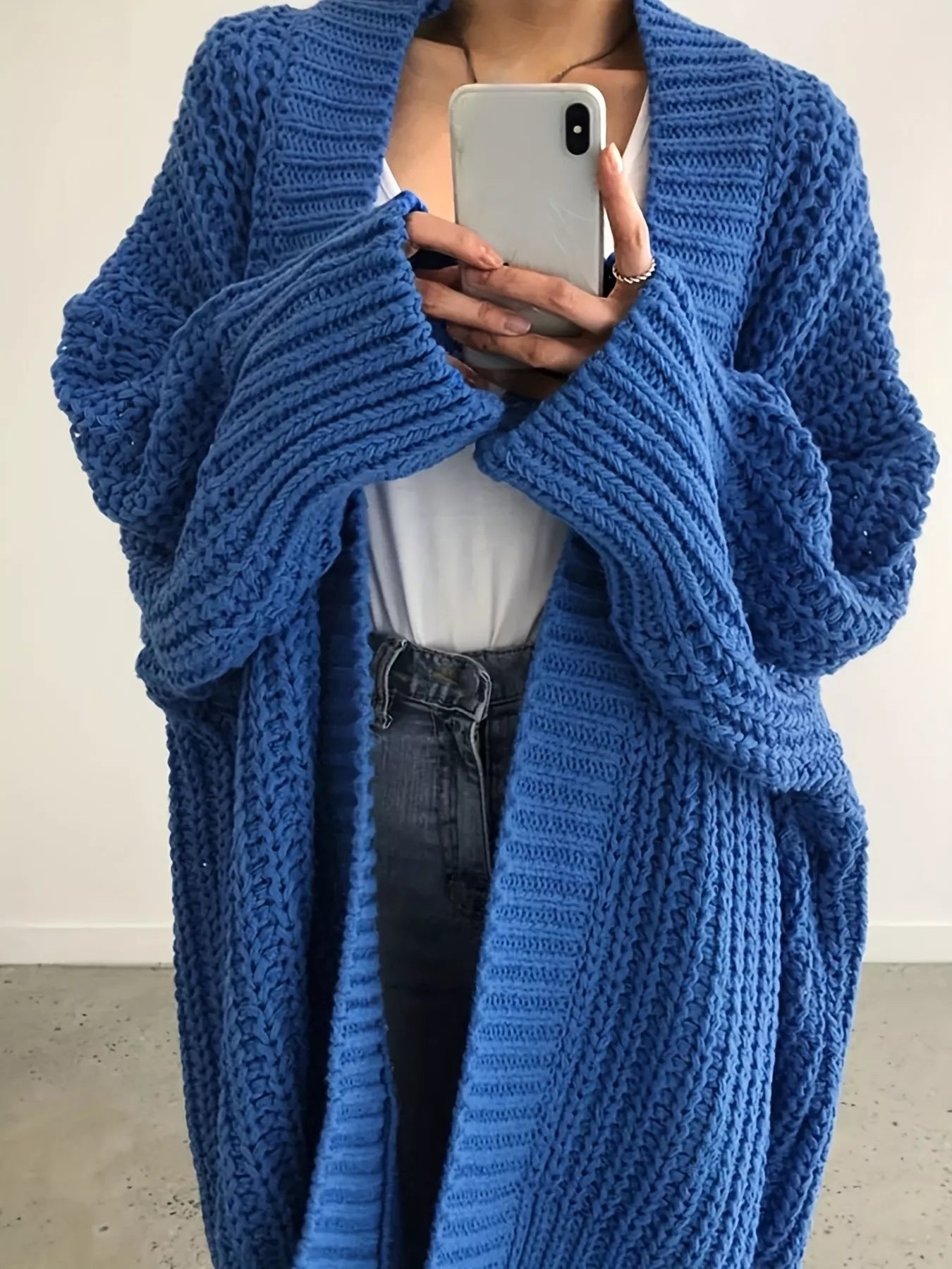 Chunky Knit Open Front Cardigan - Elvaré Store