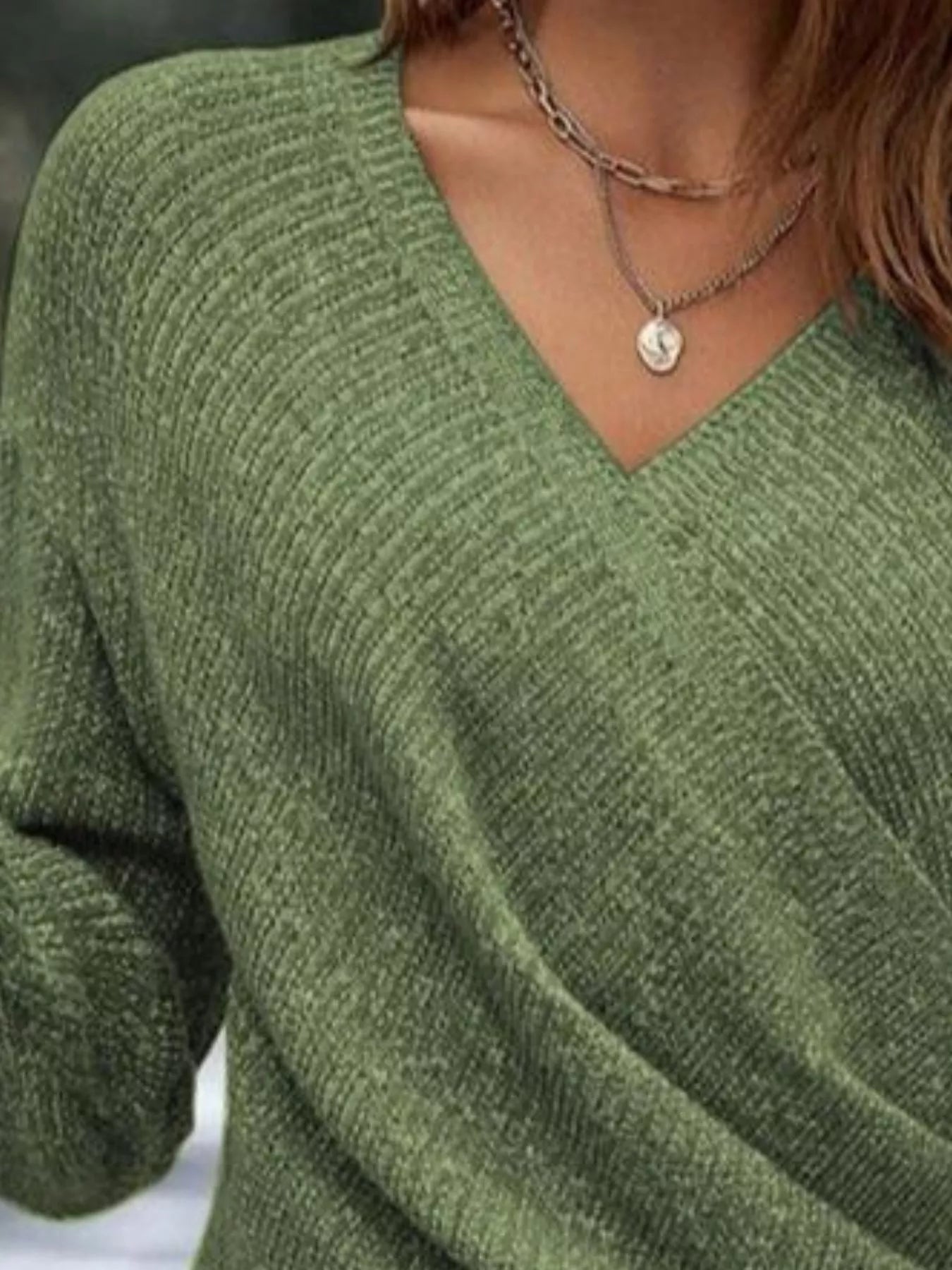Surplice Long Sleeve Knit Top - Elvaré Store