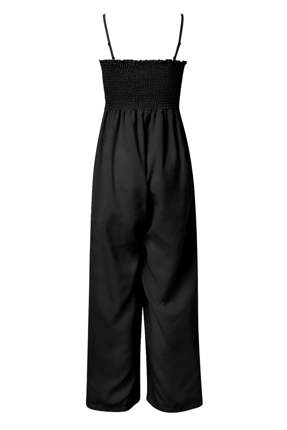 Smocked Spaghetti Strap Wide Leg Jumpsuit - Elvaré Store