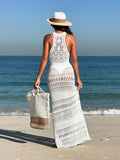 Crochet Sleeveless Split Cover-Up Maxi Dress - Elvaré Store