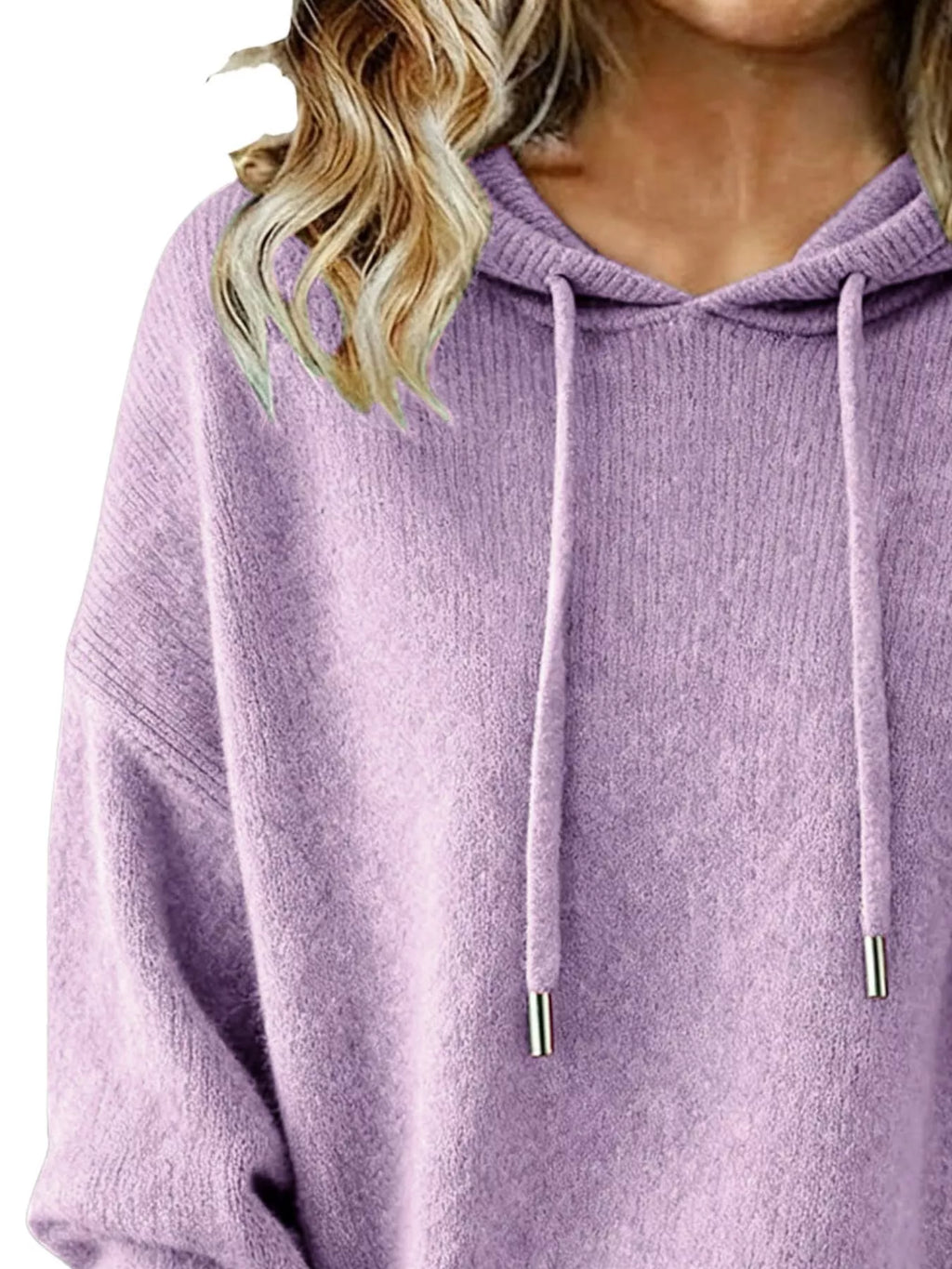 Drawstring Long Sleeve Hooded Sweater - Elvaré Store