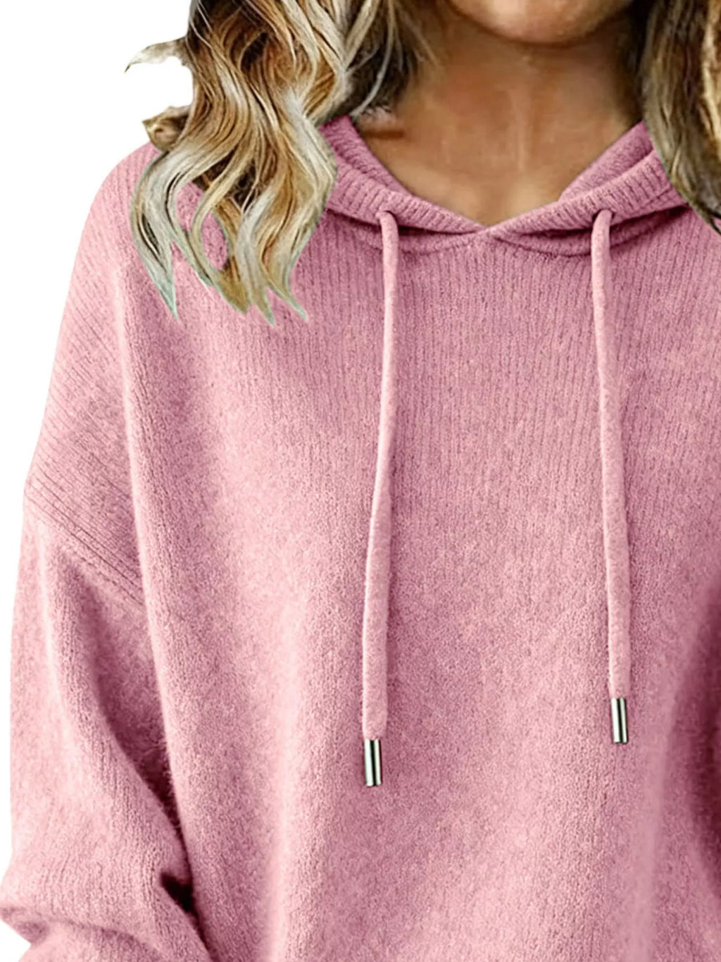 Drawstring Long Sleeve Hooded Sweater - Elvaré Store