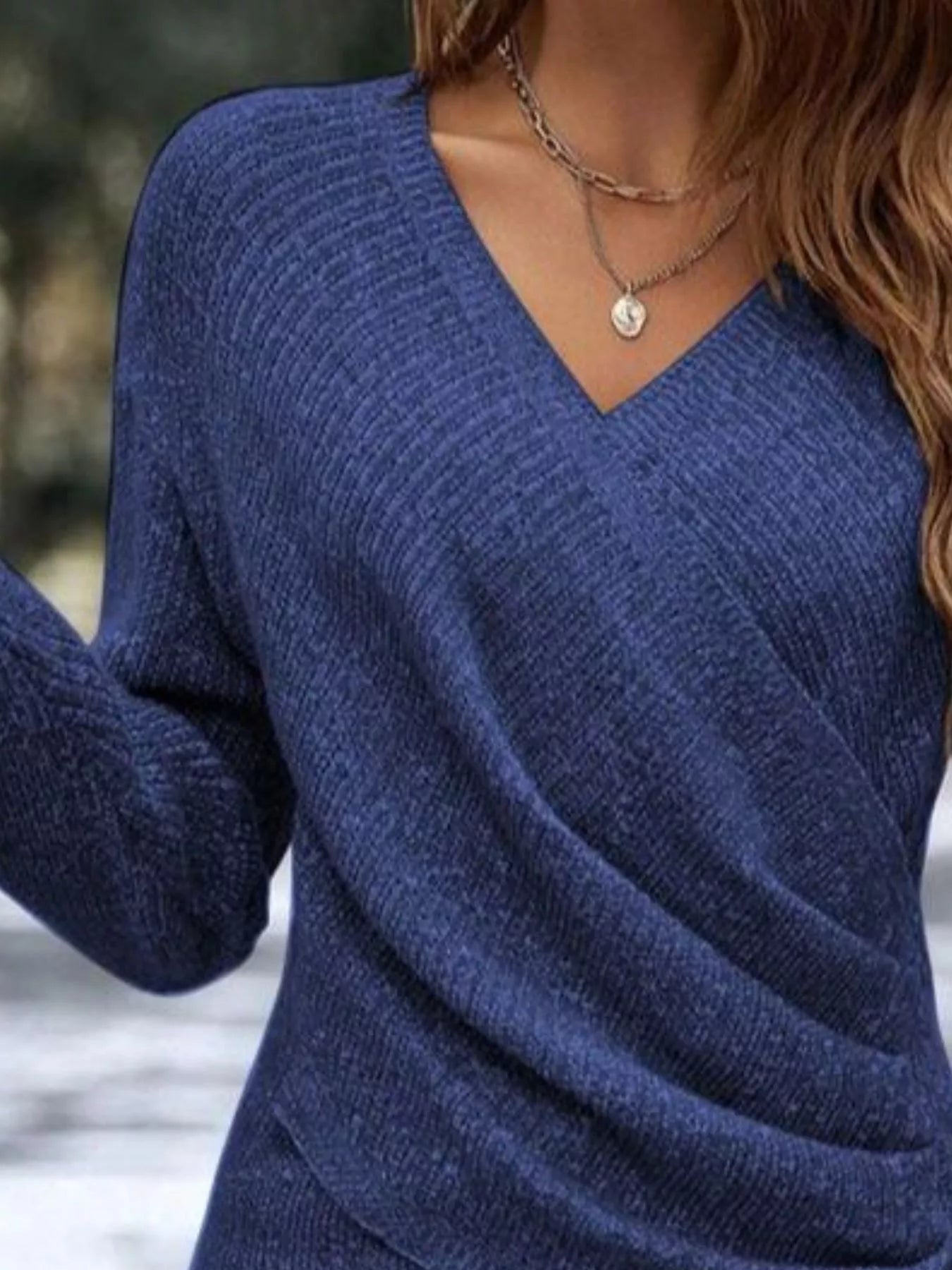 Surplice Long Sleeve Knit Top - Elvaré Store