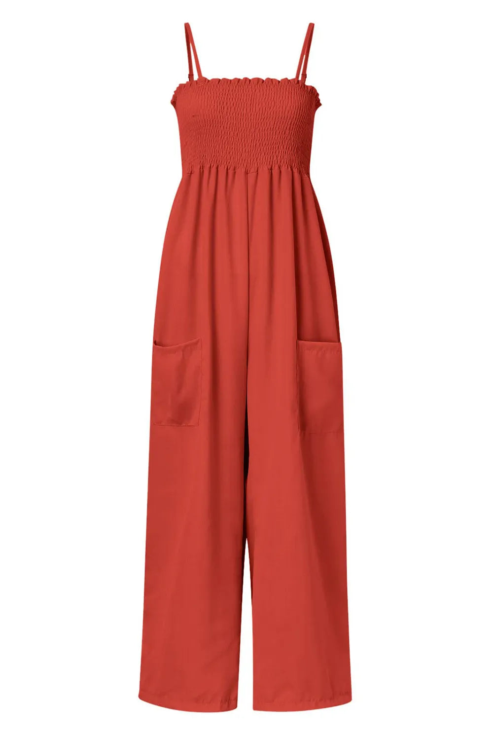 Smocked Spaghetti Strap Wide Leg Jumpsuit - Elvaré Store