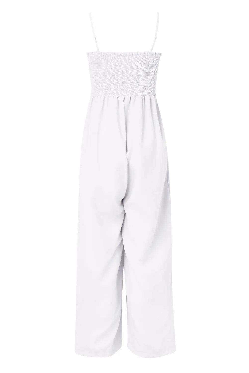 Smocked Spaghetti Strap Wide Leg Jumpsuit - Elvaré Store