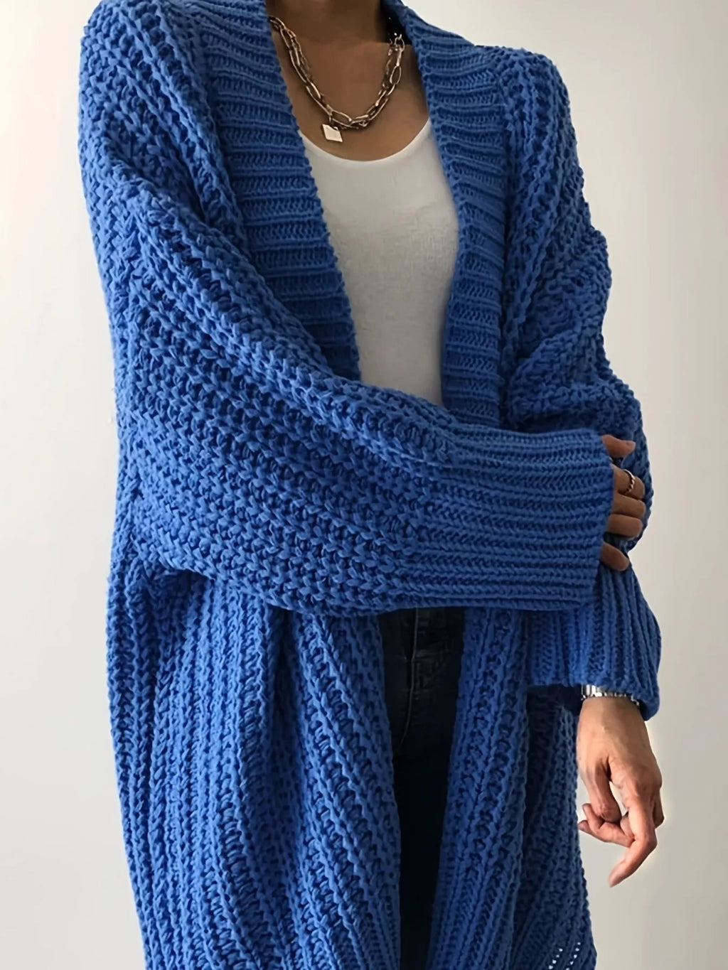 Chunky Knit Open Front Cardigan - Elvaré Store