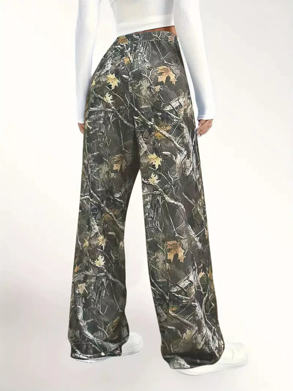 Relaxed Fit Camo Print Drawstring Waist Pants - Elvaré Store