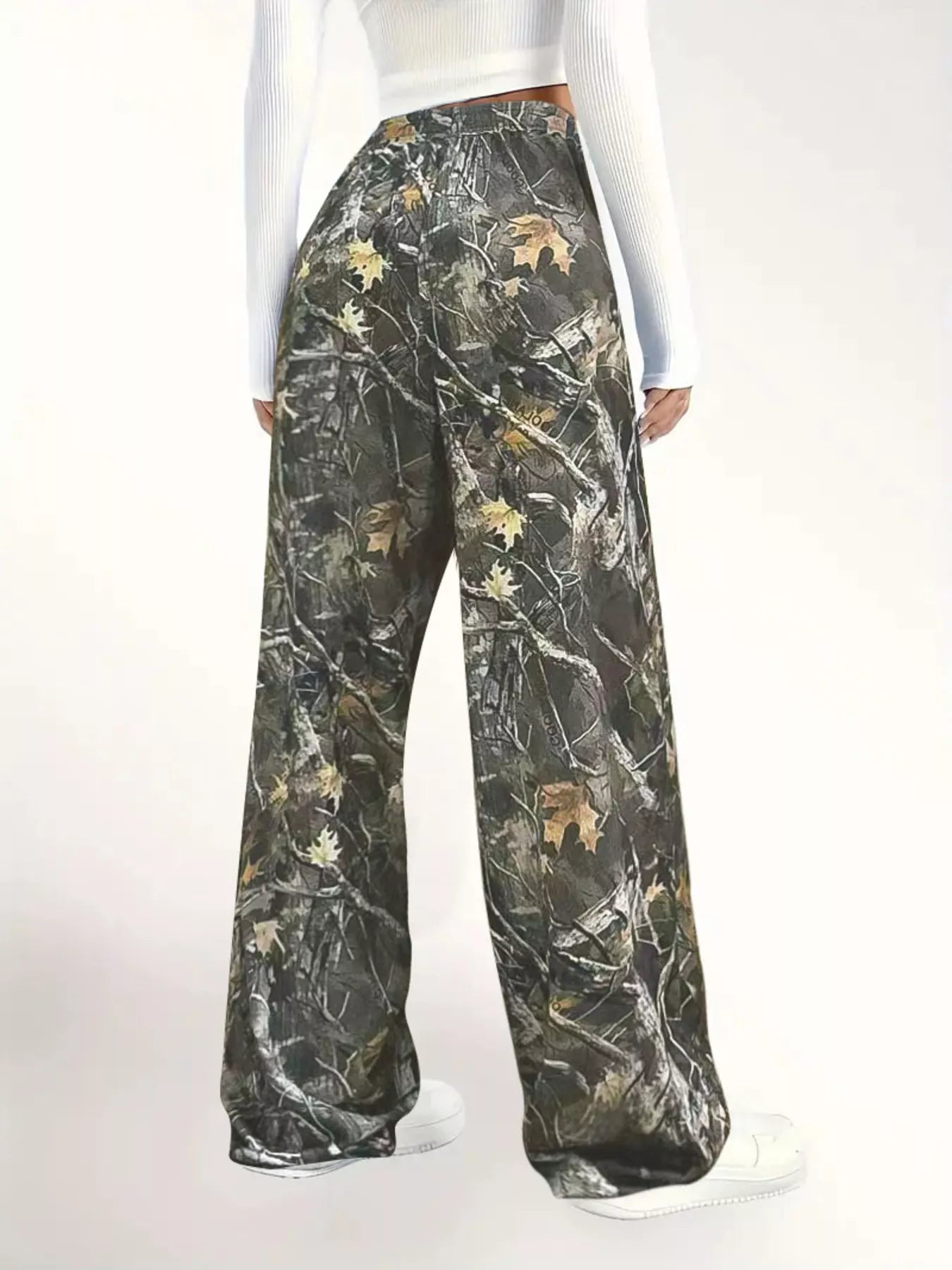 Relaxed Fit Camo Print Drawstring Waist Pants - Elvaré Store