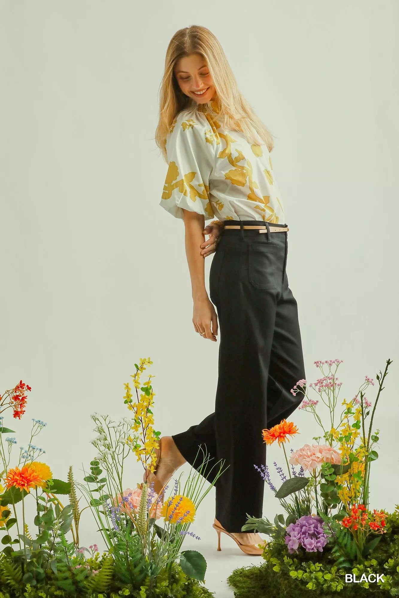 Umgee Button Stretched Pants - Elvaré Store